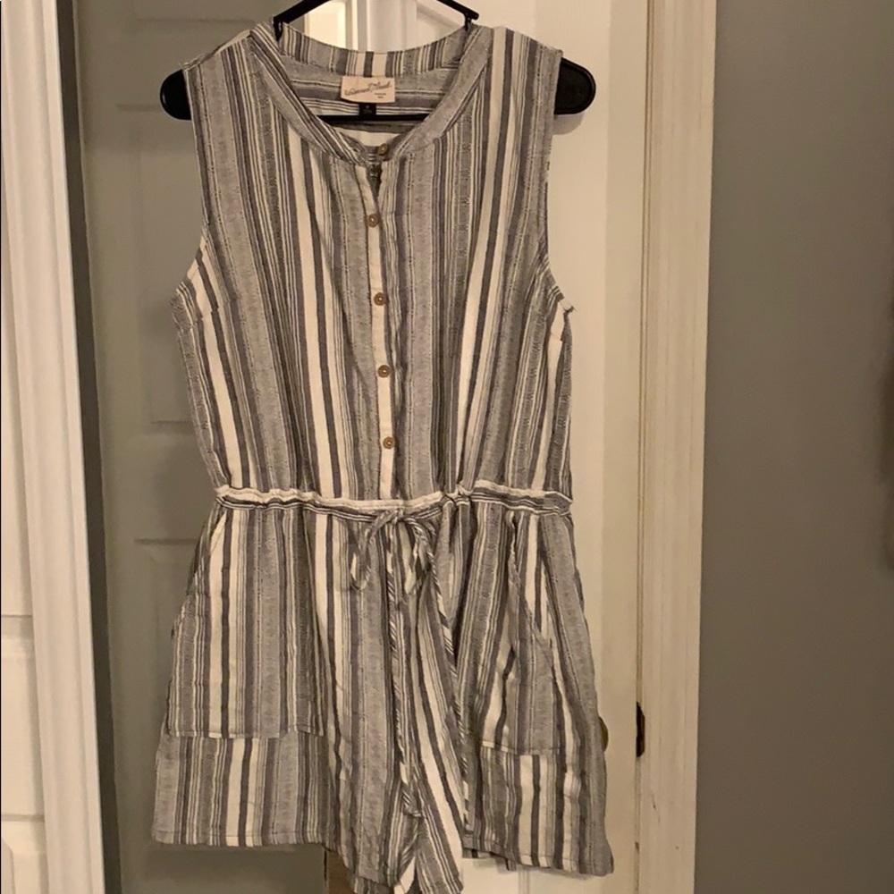 Chambray Stripe Romper - image 1